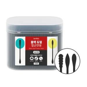 닥터이지스 3TYPE (둥근+나선+원뿔) 순면 블랙 듀얼 멸균면봉 300개입