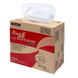 유한킴벌리 41703 에어포켓 L25 와이프올 100매 대형 와이퍼 흡착포 더욱 우수한 엠보싱 흡수력 마모강도 수입포 종이걸레 보루