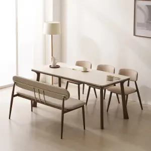 파로마 이즈 레나 1800 포세린 세라믹 6인용 식탁 세트(식탁+의자3+벤치)