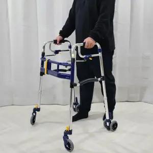 [노인 장기요양 복지용구] 360도 회전바퀴 경량 환자용 걸음보행기 엑설런트워커 환자 접이식 실내용보행보조기 본인부담금 6%