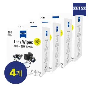 [자이스] 렌즈와이프 일회용 휴대폰클리너  카메라액정클리너 렌즈청소 먼지제거 200매 X 4세트
