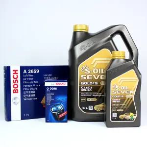올뉴카니발 디젤 엔진오일 보쉬 에어필터 오일필터 세트 세븐골드 C2 C3 5W30 7L A2659 O0096