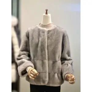 갤러리아 ab.f.z 라운드넥 9부 소매 럭셔리 페이크퍼 밍크코트 ACZ4FFF7K