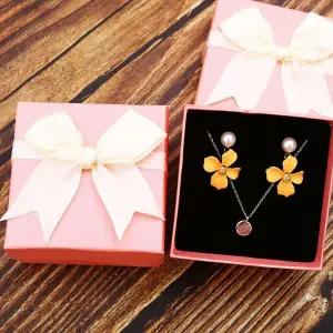 [하프클럽/]쥬얼리 케이스 리본 귀걸이 목걸이 종이 선물 상자