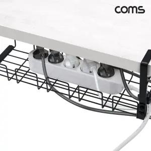 Coms 무타공 멀티탭 거치대 선반 트레이/컴퓨터/책상/정리대/책상밑/콘센트/정리함/수납/플레이트/깔금