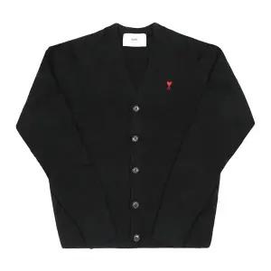 [아미] AMI HKC361 001 009 아미 드 꾀흐 스몰 하트 로고 브이넥 남성 가디건
