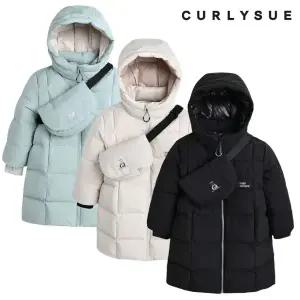 [보리보리/컬리수]아동 벤치롱 다운 패딩 점퍼(+크로스가방 세트) C244JM353P