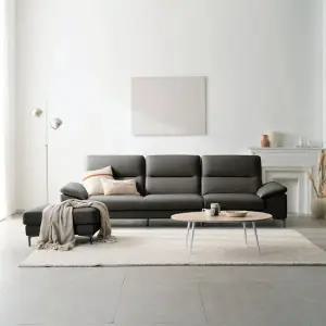 [가죽클리너 증정][다우닝] 아지오 4인 전체 천연 면피가죽 소파+스툴