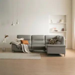 [가죽클리너 증정][다우닝] 아지오 5인 코너 전체 천연 면피가죽 소파