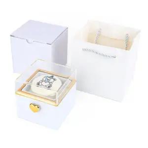 프로포즈반지함 이벤트반지케이스 기념일선물 서프라이즈 반지함 화이트 케이크 촛불 포함