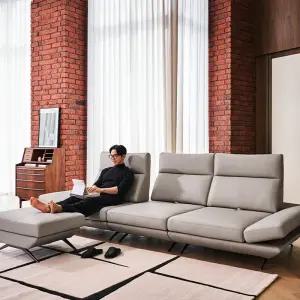 [2만상품권] 프리움 3.5인 스윙 전체 통가죽 소파+스툴