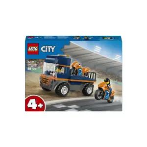 레고 시티 2대의 모터사이클과 오토바이 운반트럭 세트 학습교재 수업교구 유치원 초등생 어린이 선물