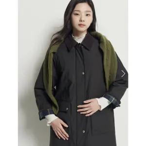 빈폴레이디스 헌팅 패딩 롱기장 점퍼 - 카키 BF5X38C02H