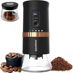 5개의 프리셋이 장착된 오션리치-G2C 자동 커피 그라인더 USB 타입-C 충전식 무선 탈착식 볼 휴대용 전기