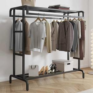 슬림 튼튼한 미니멀 철재 2단 철제행거 40벌 모던심플 이동식 수납 롱코트 옷걸이 코트랙