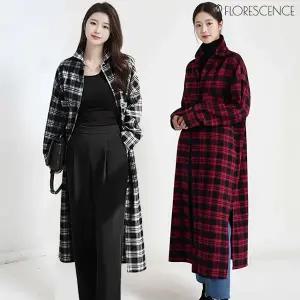 [플로레센스] 멜린 타탄체크 롱 셔츠 원피스 2종