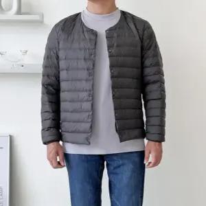남자 초경량 가벼운 라운드넥 패딩 자켓
