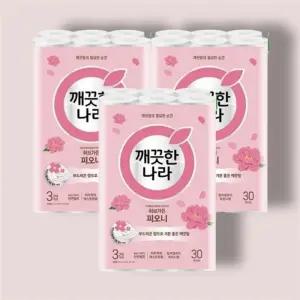 [깨끗한나라] 깨끗한나라 허브가든 피오니 프리미엄 27m (30롤) 3개
