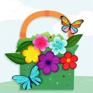 유아 만들기도안 봄미술 꽃 나비 색칠하기 꽃바구니만들기 체험 diy 취미키트