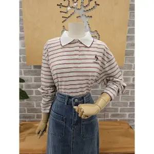 [레코브](타임스퀘어점패션관)카라 자수 스트라이프 티셔츠(LG31F4LT515X)