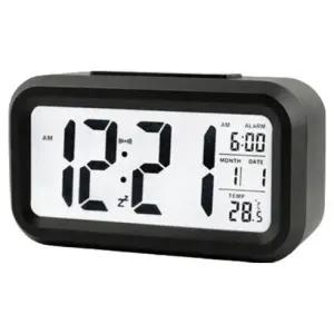 벤홈 스마트 무음 발광 알람시계, 블랙, 1개