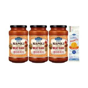 폰타나 나폴리 미트 라구 파스타소스 600g, 3개+이탈리아 캄파니아 스파게티 500g, 1개