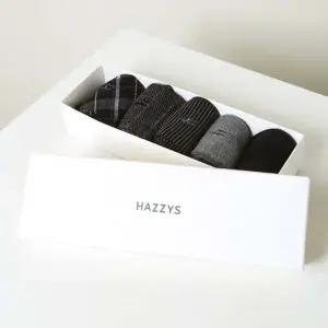 [헤지스](센텀시티점)화이트 패턴 면혼방 장목양말5종세트 HISS6E502WT