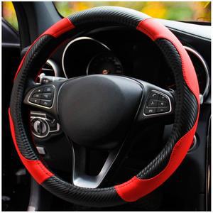 트럭 버스 자동차 핸들 커버 직경 36 38 40 42 45 47 50CM 카본 검정색 빨간색 동적 선택 7 가지 크기
