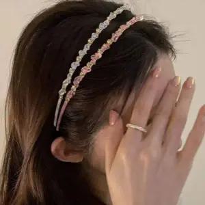 반짝 큐빅 헤어띠 얇은 비즈 머리띠