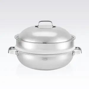 무연마제 통5중 스텐냄비 스테니 찜냄비 찜솥 스테인리스 파티웍 28cm