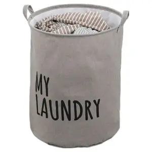 원티크 대용량 접이식 패브릭 빨래바구니, 그레이, XL