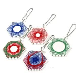 6개세트 초등 미술체험관 참여활동 스트링아트 키링 만들기 중학생 노인센터 인지수업