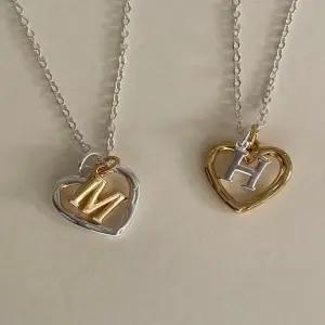 (925 Silver) Love combi initial necklace A 22