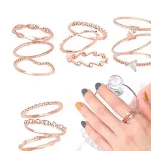 14Kgp 로즈골드 레이어드링 3종 반지 세트 7종 택1