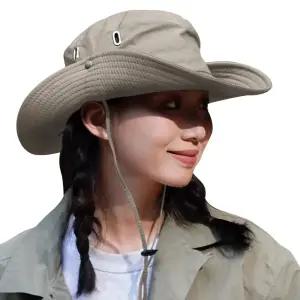 사파리 베이직 등산 모자 베이지 정글 빅사이즈방수 캠핑 낚시 챙모자 햇빛차단 여름 밭일 농사 끈모자