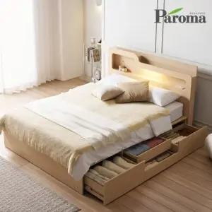 에단 LED 4서랍 평상형 킹사이즈 수납 침대프레임