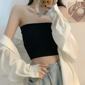 여자 RW86OX02 골지 튜브탑 크롭 나시 이너탑 Y2K 레이어드룩