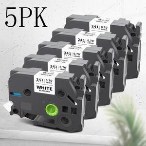 2PK/5PK TZe241 브라더 라벨 테이프 호환 18mm 라미네이트 블랙 온 P-touch 메이커용