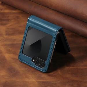 삼성 갤럭시 Z 플립 6 5 4 3 낙하 방지 보호 커버용 PU 가죽 휴대폰 케이스