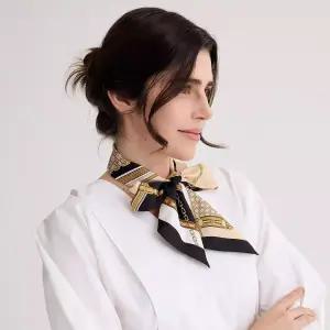 [백화점정품] 닥스 실크100% 베이지 스키니 롱 여성용 날씬한 우아한 스카프