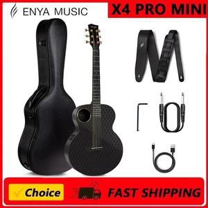 Enya  섬유 어쿠스틱 일렉트릭 기타 X3 X4 Pro(하드 케이스, 가죽 스트랩, 악기 케이블  USB Type-C 포함)