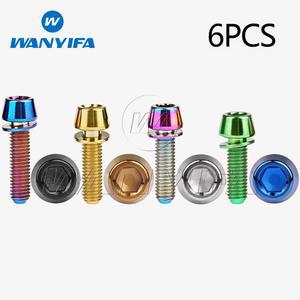 WA IFA 6PCS 줄기 M6 볼트 자전거 육각 TI 나사 M5 25MM 16 티타늄 테이퍼 와셔 18 20 알렌