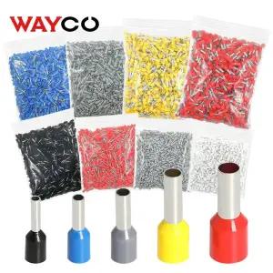 총알단자 1000개 관형 압착 단자 전선 케이블 페럴 커넥터 E0508 E7508 E1008 E1508 E2508 E4009 E6012 링