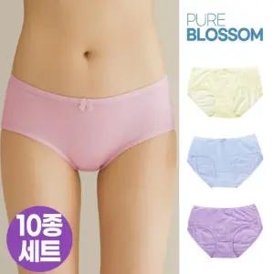 [퓨어블라썸][10종세트] 한정수량 에코 코튼 면 팬티 빅사이즈
