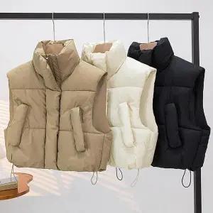 [셀러허브][큰손할인] 패딩베스트 경량 조끼 가을 겨울 점퍼 여성 크롭 숏패딩 (S23451997)