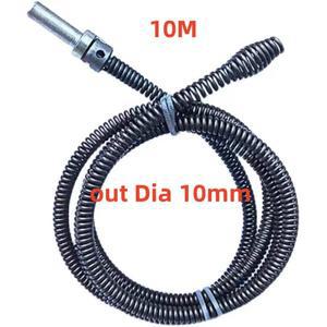 전기 드릴 하수구 준설 용수철, 하수관 준설기 청소 도구, 커넥터 포함, 5 m, 10 m