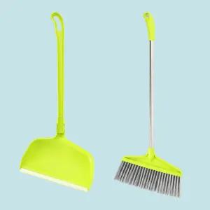 일체형 롱방비세트 빗자루 쓰레받기 세트 청소도구 스탠드형 실내 현관 사무실용 바닥청소