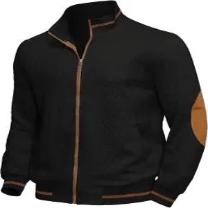 리스크롤 남성 경량 재킷 자카드 풀 집 스탠드 칼라 캐주얼 스타일리시 봄버 바시티 코트