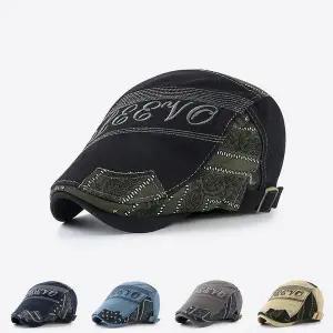 베레모 배레모 베레 봄/가을 모자 남자 남성 에스닉 스타일 패치워크 야구 자수 장식 앞면 캡 여성 여자 청