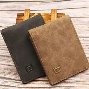 남갑 얇은 캐주얼 직장인 남성 반지갑 선물용 남자용지갑 빈티지 남자용 합성 카드 가죽 동전 수납